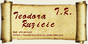 Teodora Ružičić vizit kartica